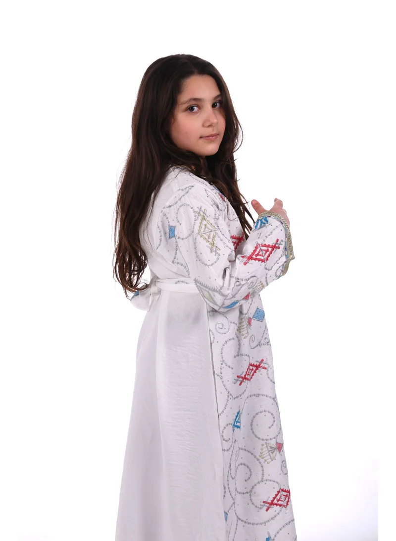AL BENT AL SHARQIEH white Mom & Daughter Embroidred jalabiya dress for Women | Best Price UAE